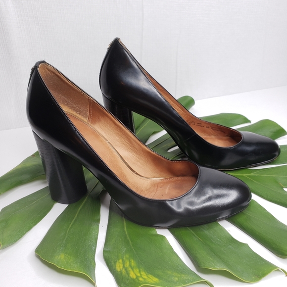 Coach Shoes - Coach Ophelia Black Block Heel Pumps Size 9B